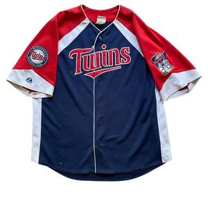 Minnesota Twins Joe Mauer #7 Jersey Men XL Baseball Button Up Stitched Logo